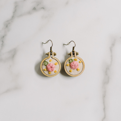 How to Make Mini Embroidery Hoop Earrings