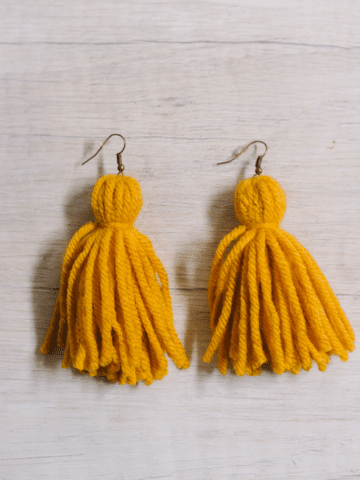 how to make yarn tassel earrings