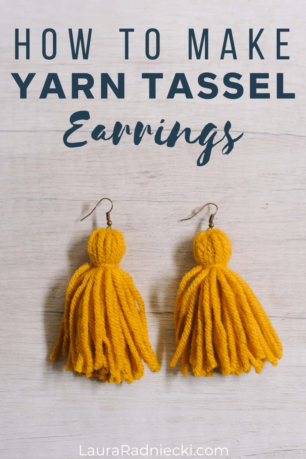 how to make yarn tassel earrings