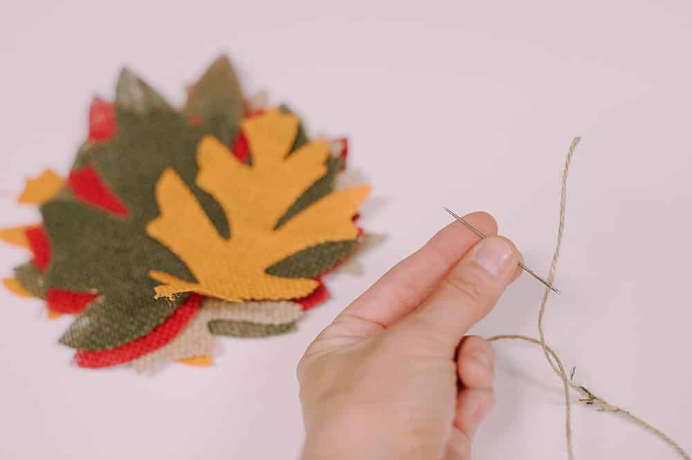 how to make a burlap leaf garland for fall