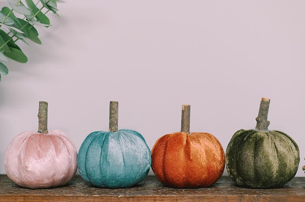 rustic chic fall decor fabric pumpkins with wooden stem