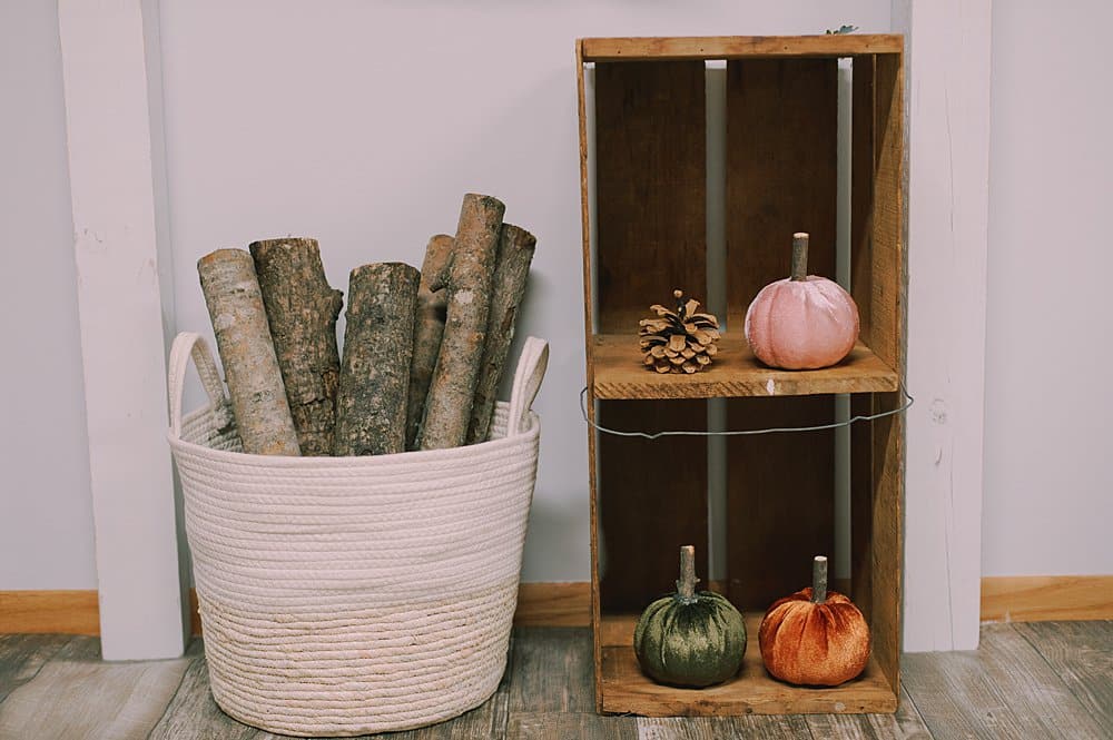rustic chic fall decor fabric pumpkins with wooden stem