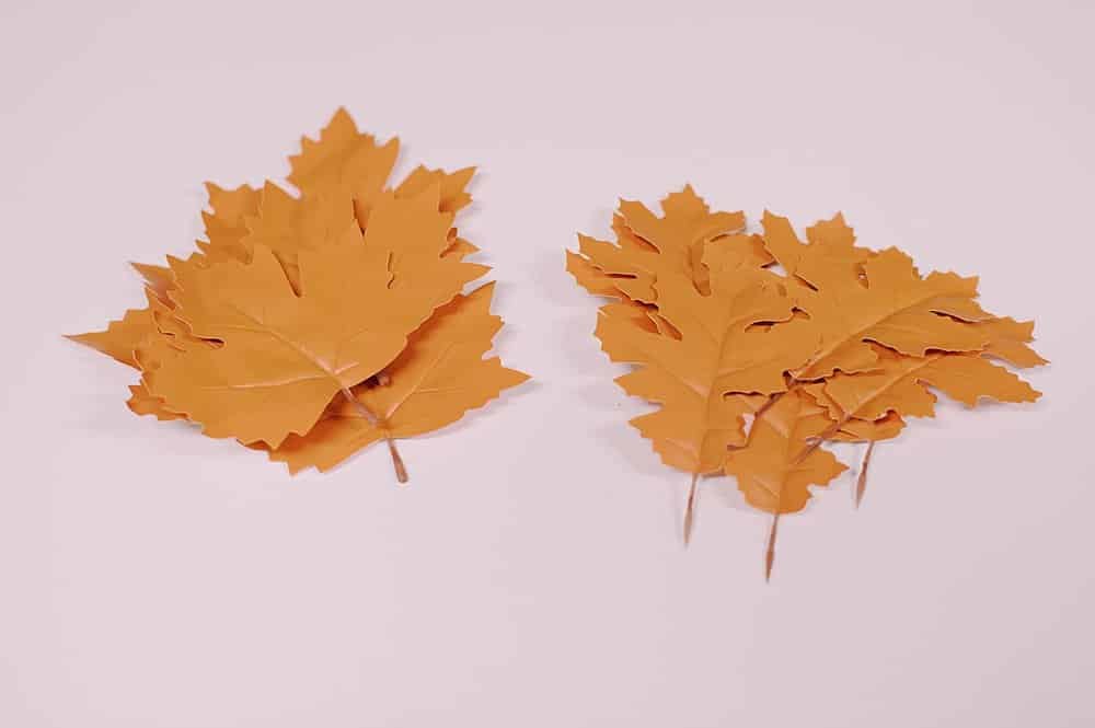 fake leather leaves to make a wreath with