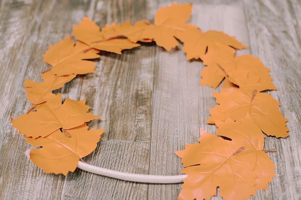 diy leather leaf wreath for fall