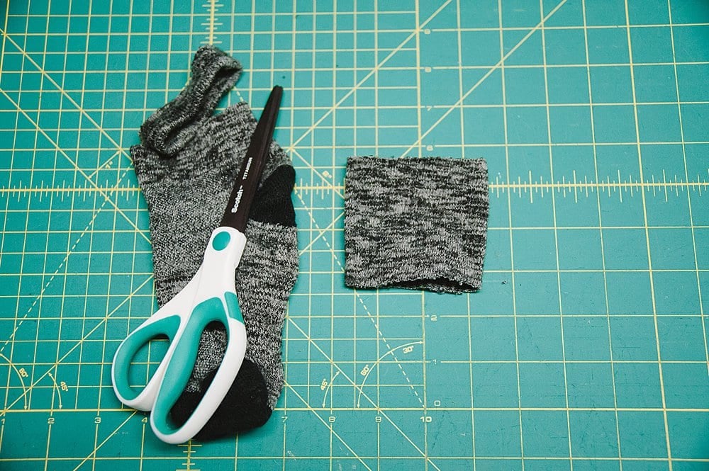 cut a section of old sock