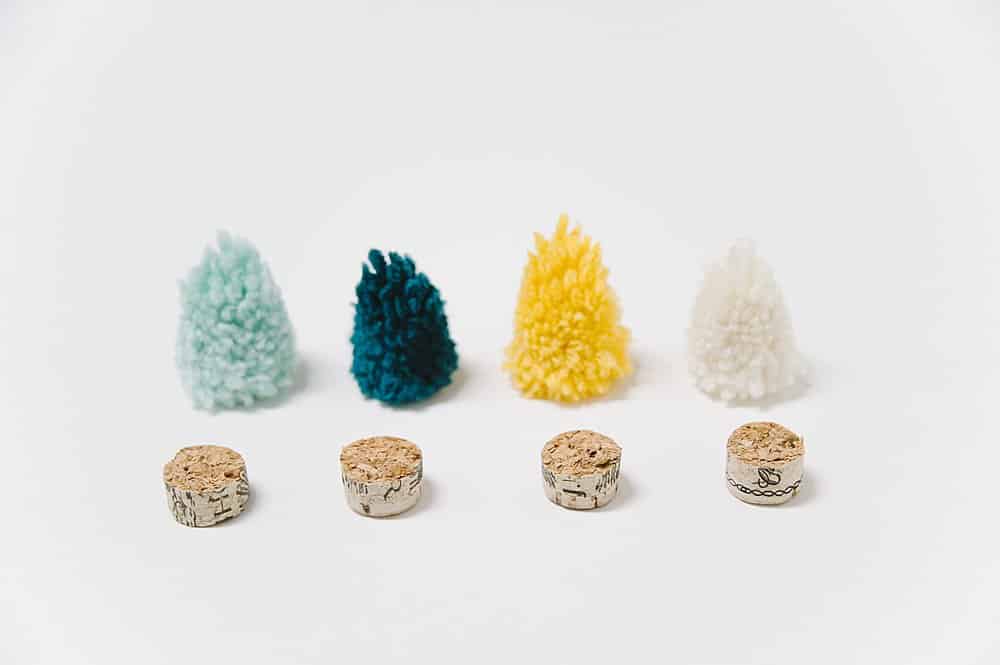 how to make diy yarn pompom trees