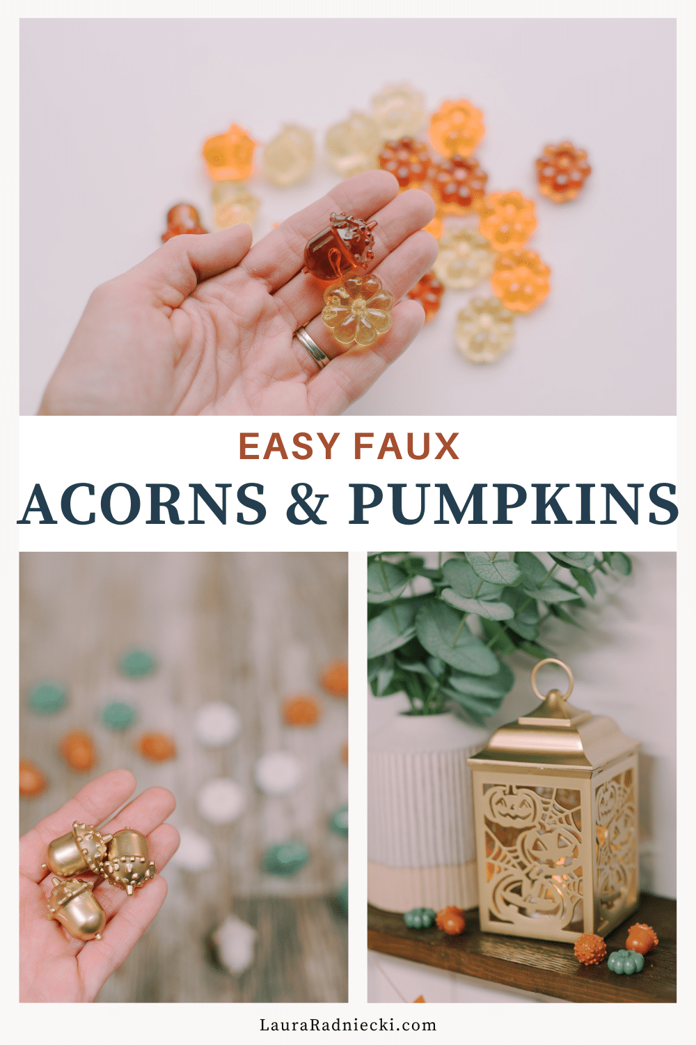 DIY Painted Faux Acorns and Pumpkins