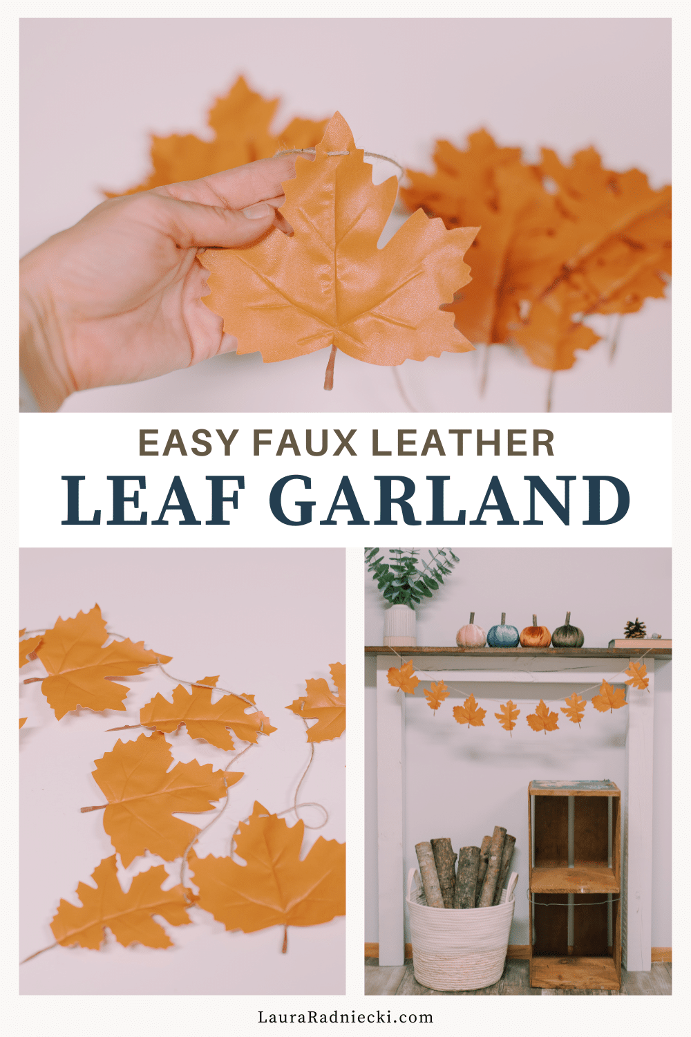 How to Make a Faux Leather Leaf Garland