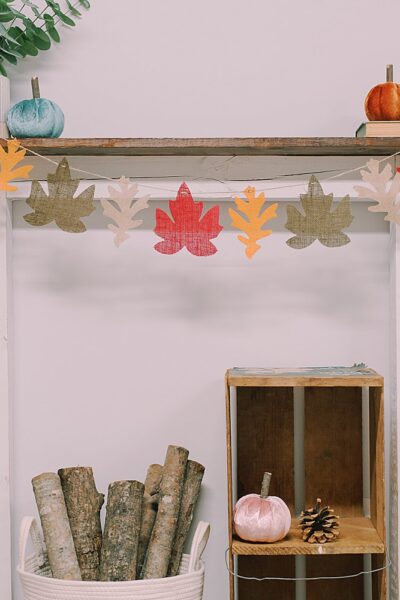how to make burlap leaf garland