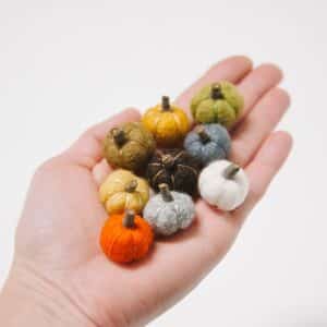 how to make mini felt ball pumpkins for fall