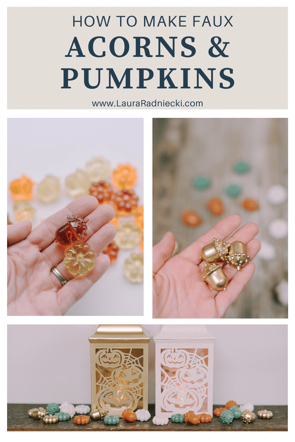 DIY Painted Faux Acorns and Pumpkins