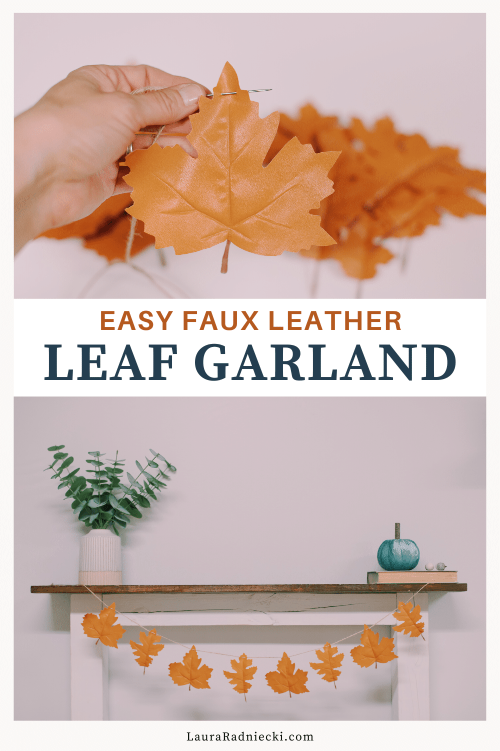 How to Make a Faux Leather Leaf Garland