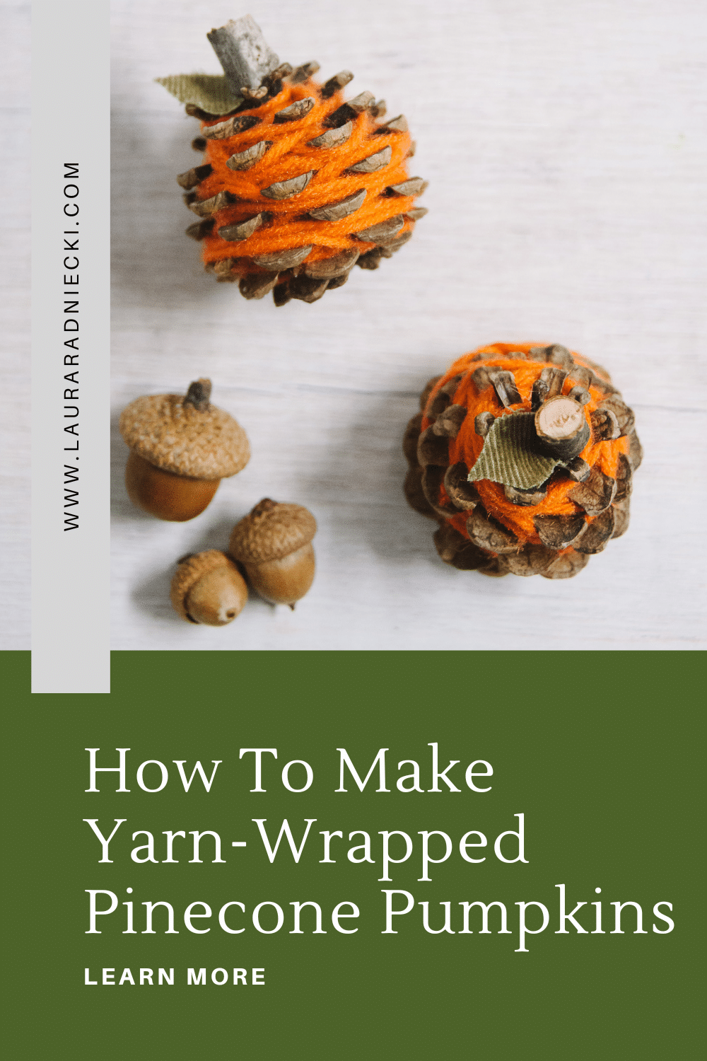 How to Make Yarn Wrapped Pinecone Pumpkins