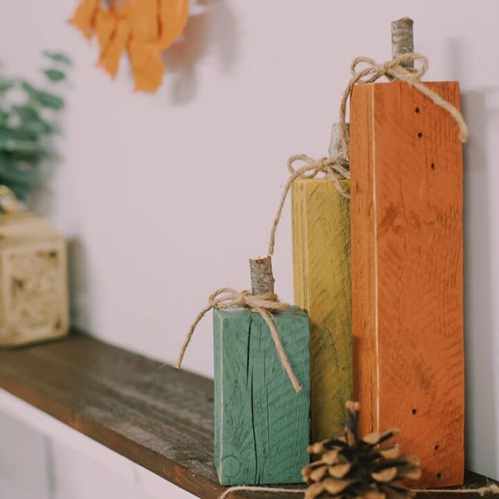 How to Make Wooden Pumpkins for Fall Decor Mantel Ideas