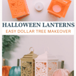 Learn how to make DIY Halloween lanterns in this step-by-step tutorial, using plastic lanterns from the Dollar Tree! Spice up your Halloween decor by spray painting lanterns in the colors of your choice (check out that gold!)