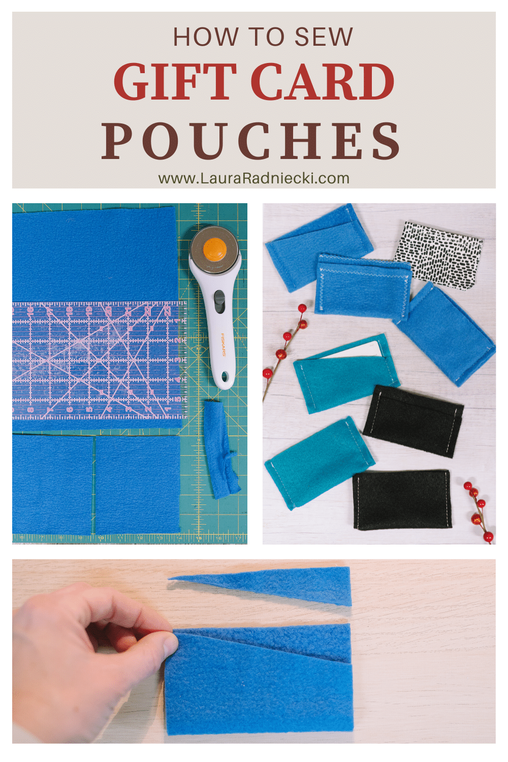 How to Sew Gift Card Pouches