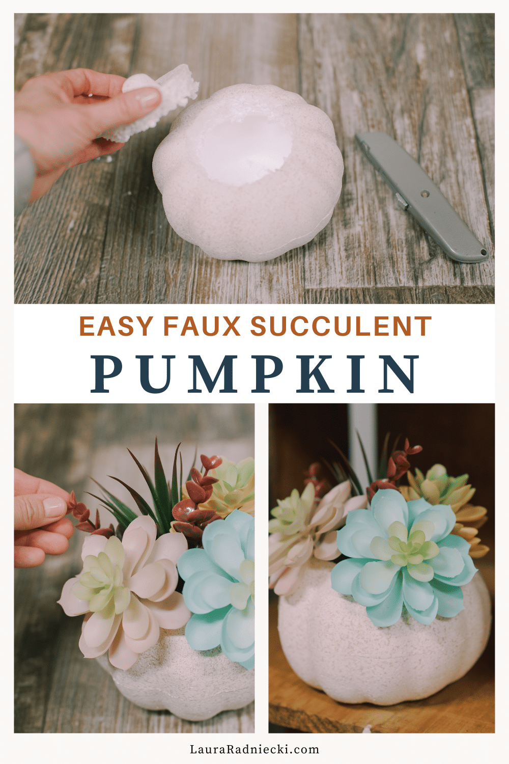 How to Make a Faux Succulent Pumpkin