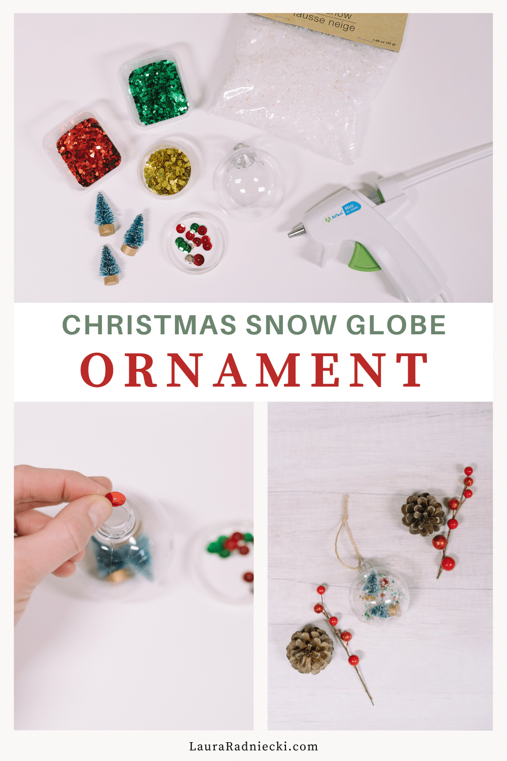 How to Make a Christmas Snow Globe Ornament
