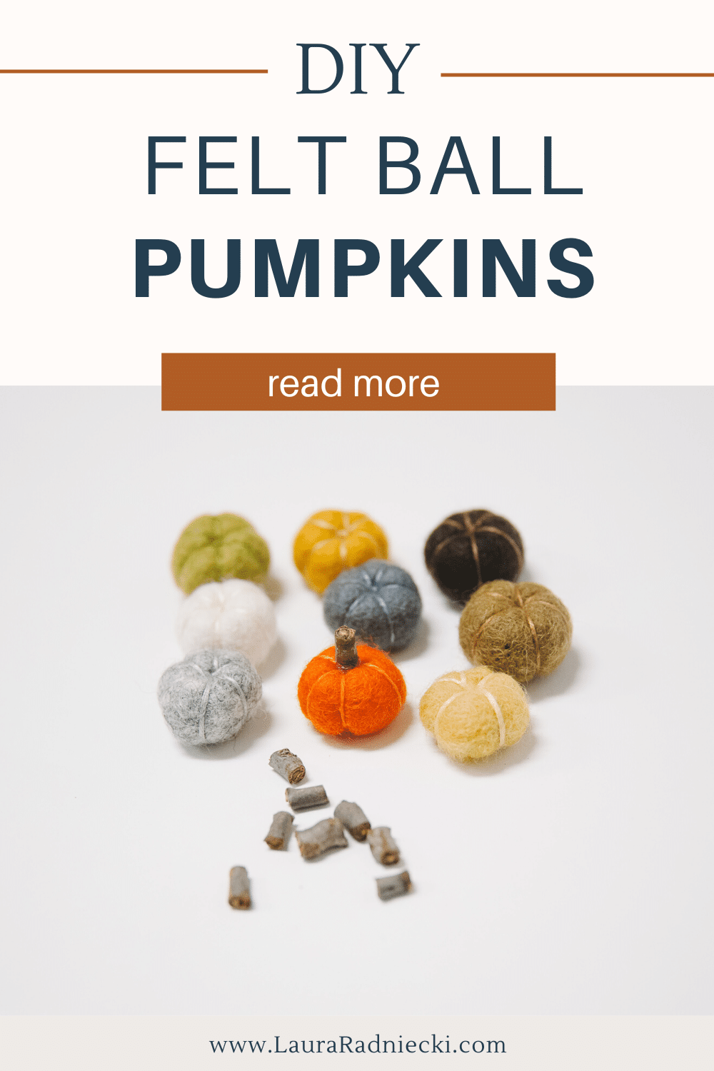 diy felt ball pumpkins