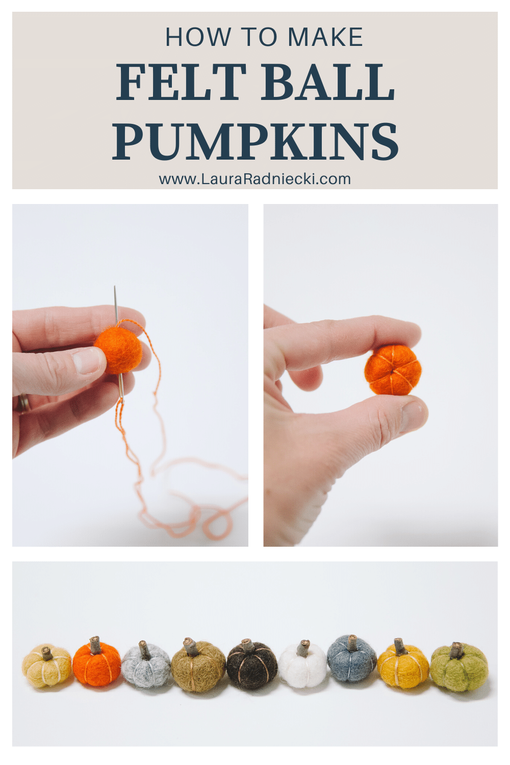 How to Make Mini Felt Ball Pumpkins