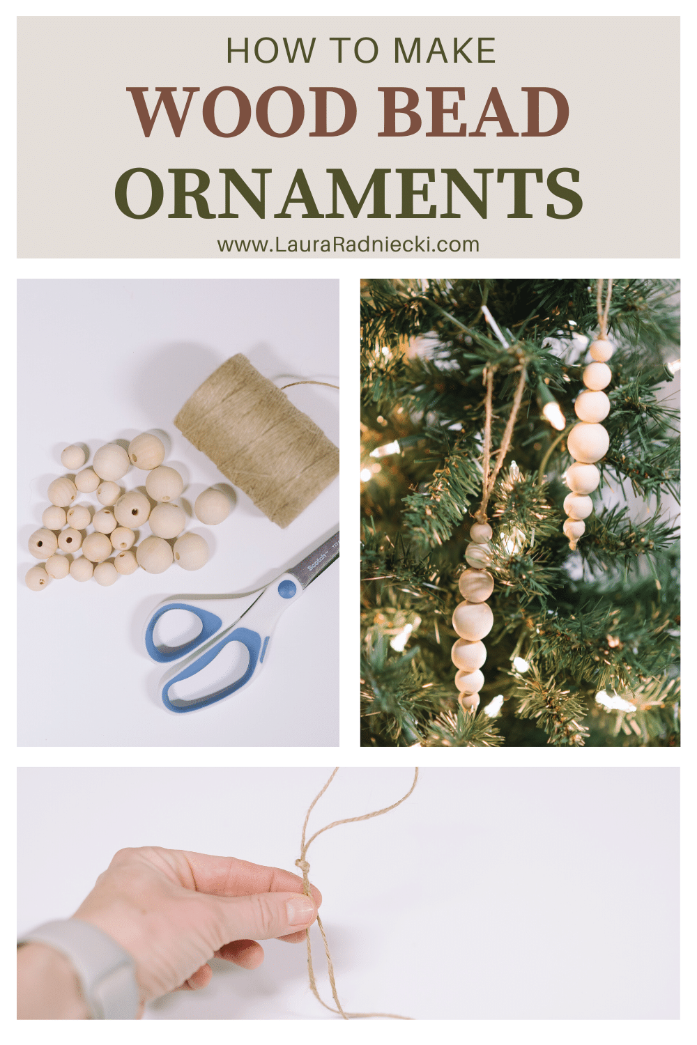 How to Make Wood Bead Ornaments for Christmas Tree