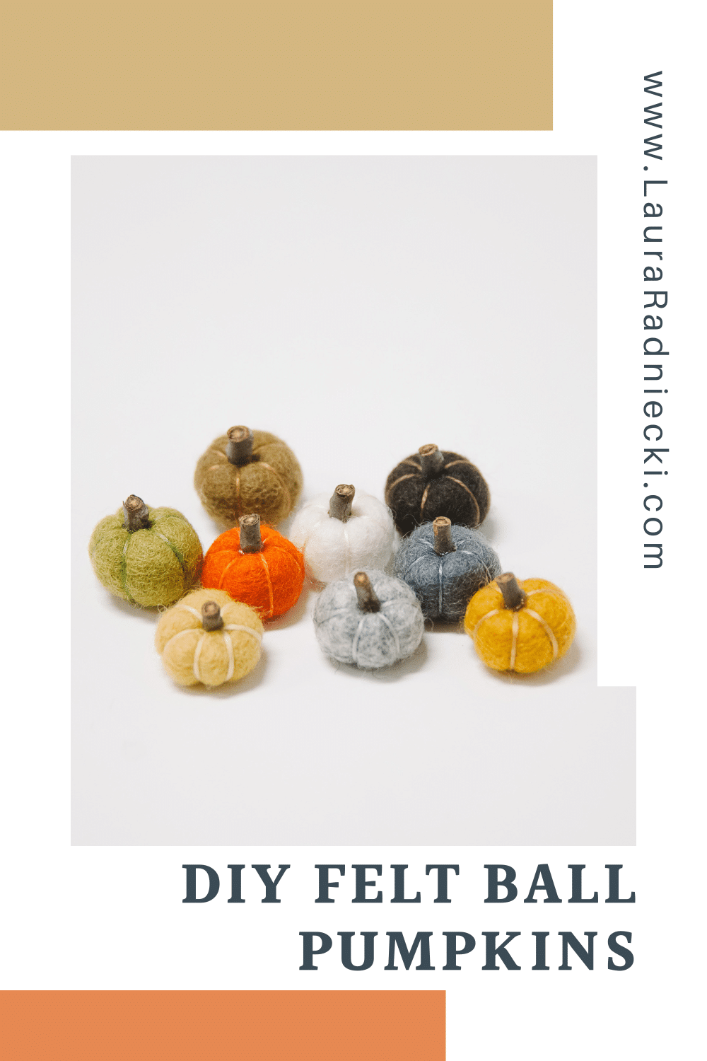 DIY felt ball pumpkins