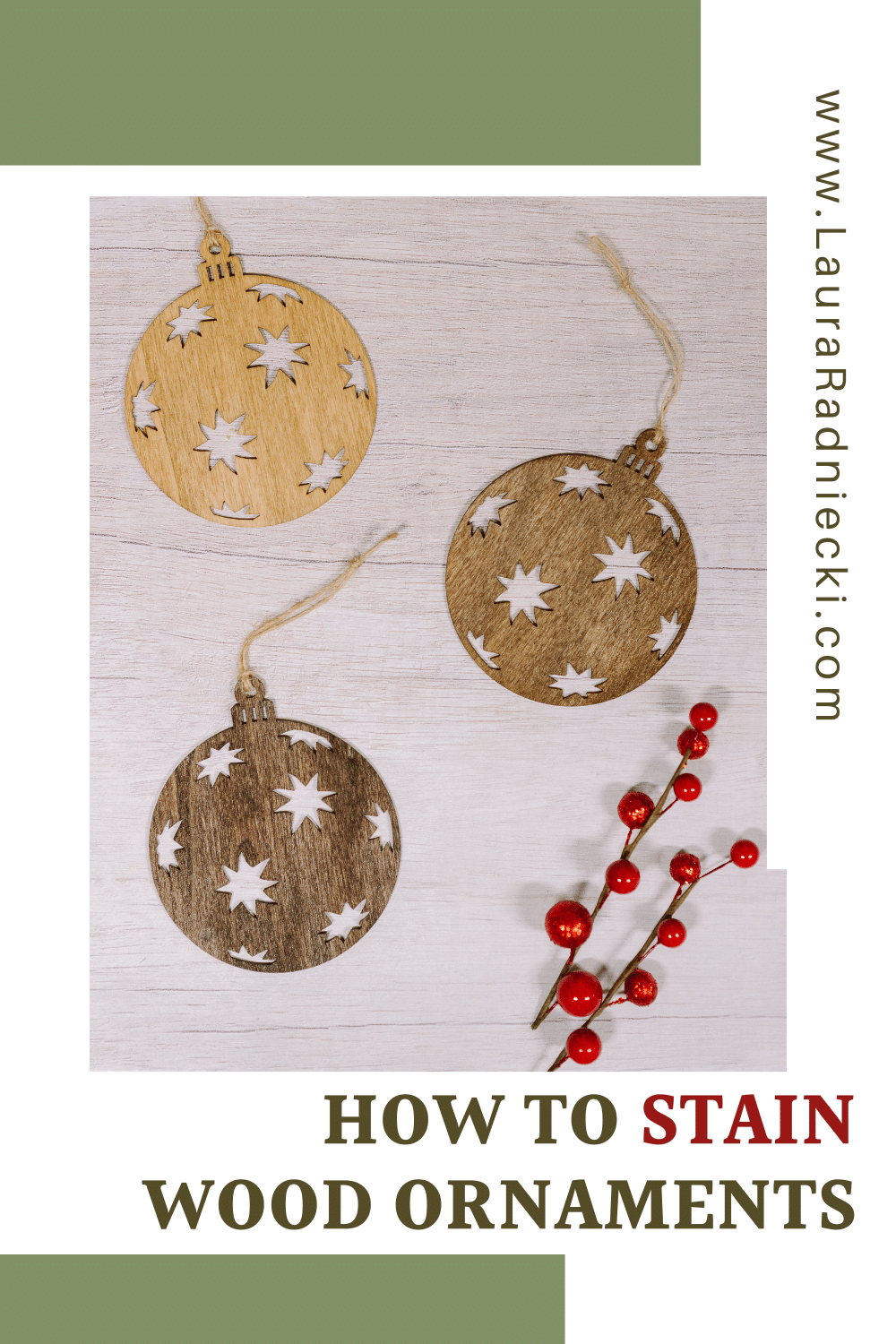 How to Stain Wood Ornaments from Dollar Tree