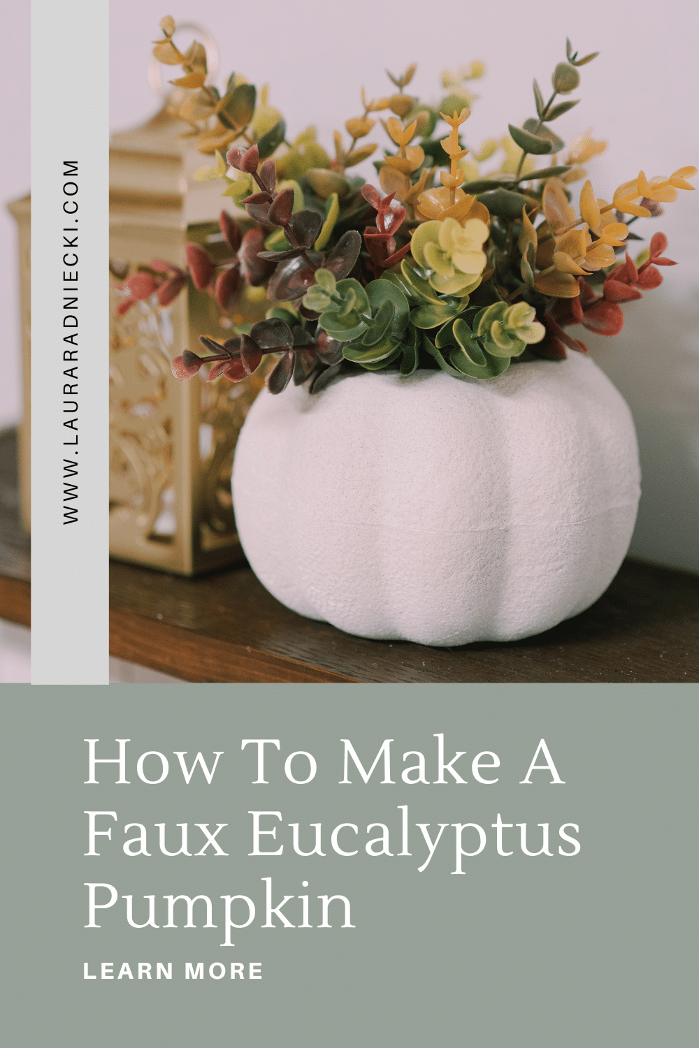 how to make a faux eucalyptus pumpkin for fall