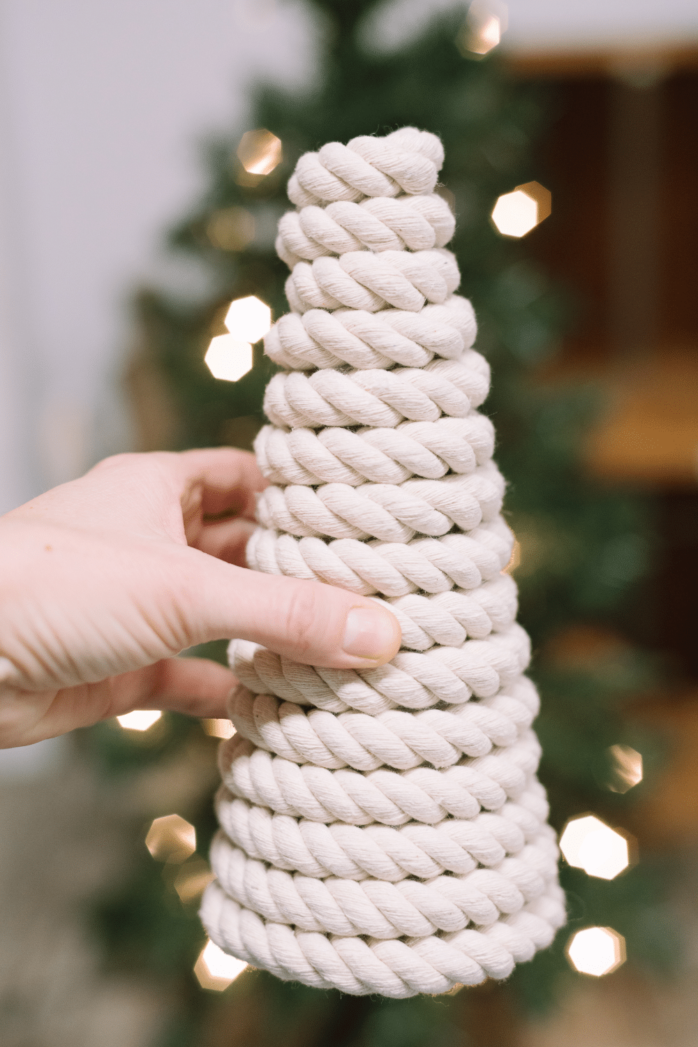 DIY Christmas Trees with Rope, Jute, Twine, and Yarn
