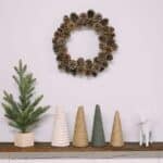 How to make DIY Christmas Trees using cones wrapped with rope, yarn, or jute.