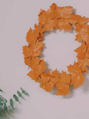 How to make a faux leather leaf wreath.