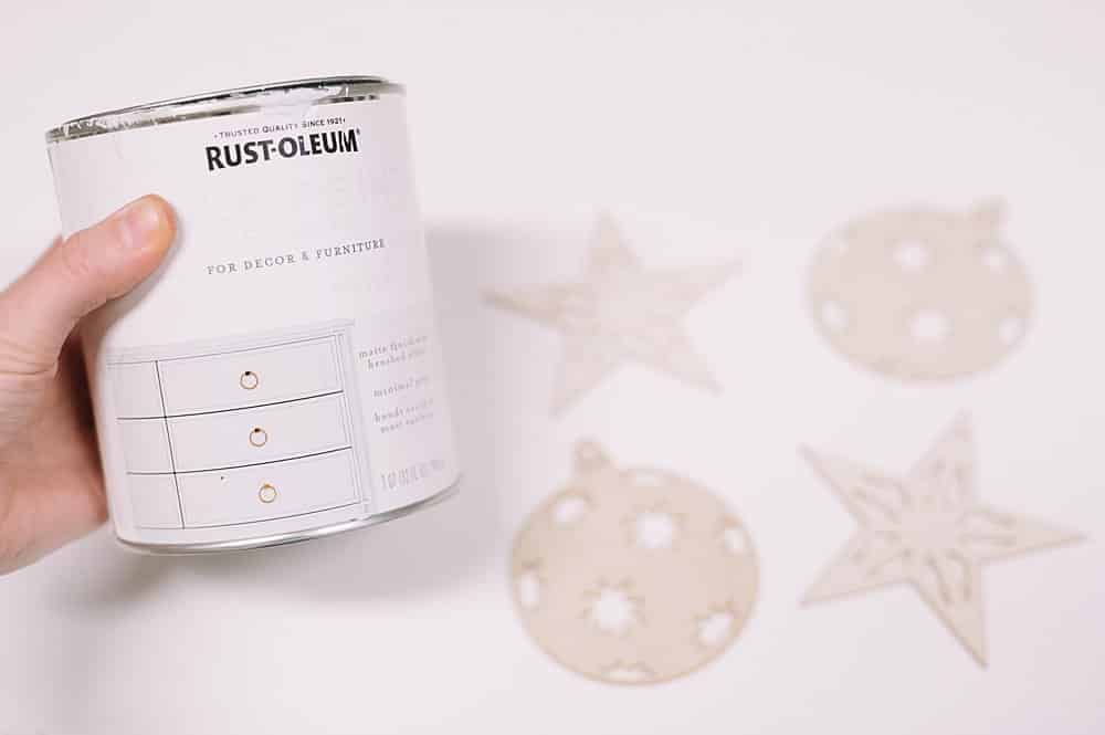 white paint for wood christmas ornaments