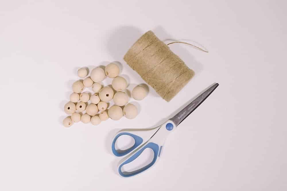 supplies needed for wooden bead ornaments