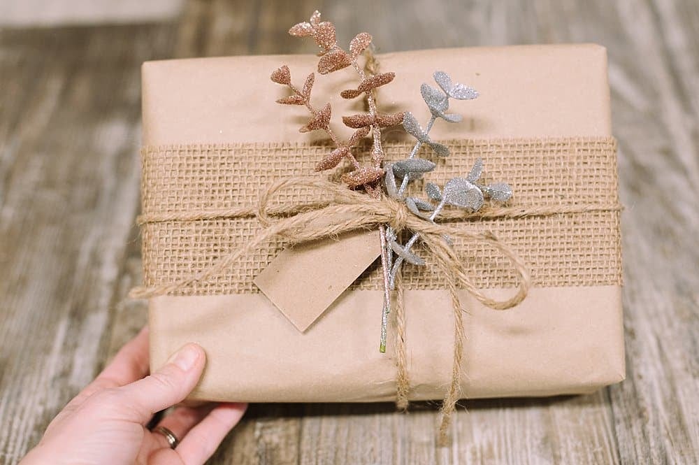 recycled paper gift wrap idea