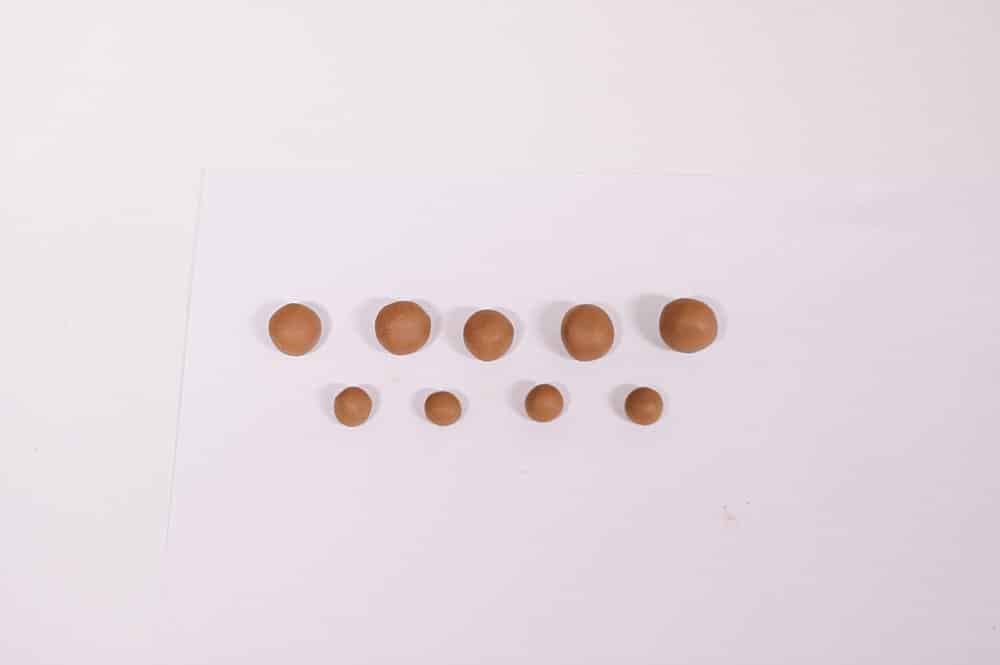 Clay balls become gnome noses.