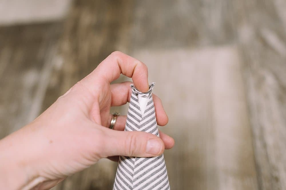 DIY Christmas Trees with Paper Cones and Fabric