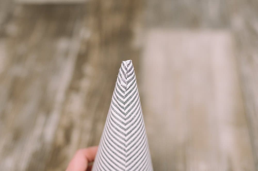 DIY Christmas Trees with Paper Cones and Fabric