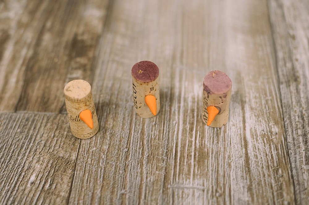 glue noses onto corks