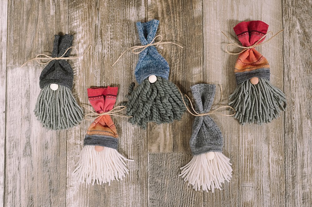 DIY yarn and sock gnomes.