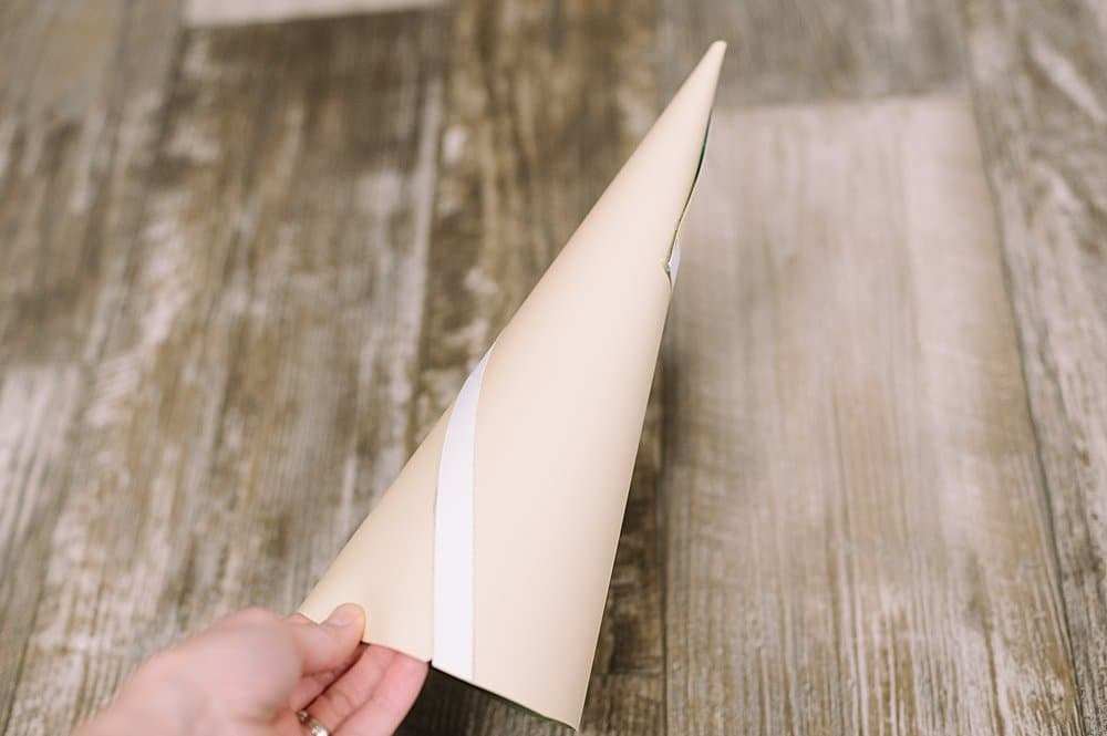 make a large paper cone from scrapbook paper