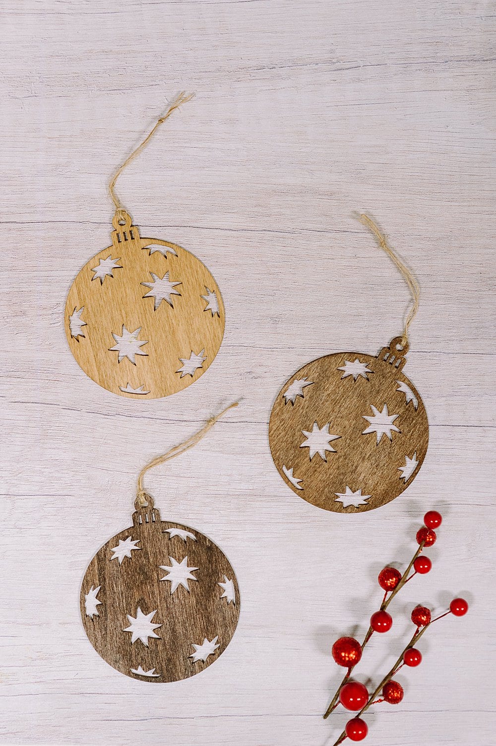 How to Stain Wood Ornaments from Dollar Tree for Christmas