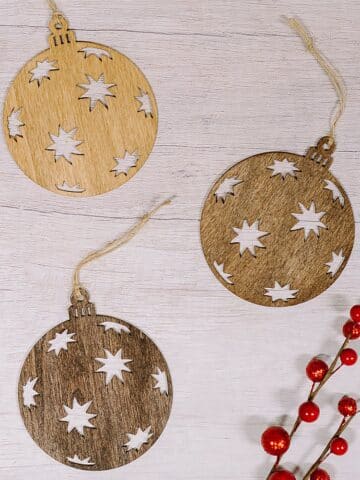 How to Stain Wood Ornaments from the Dollar Tree