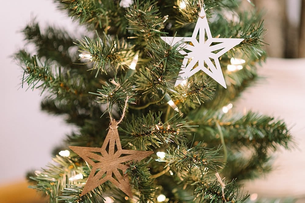 wood christmas ornaments from the dollar tree, stained and painted