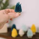 how to make diy yarn pompom trees for Christmas
