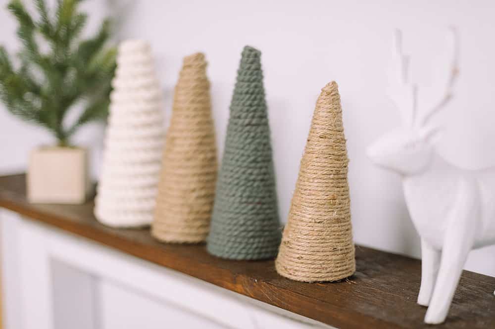 Paper cones made into christmas trees.
