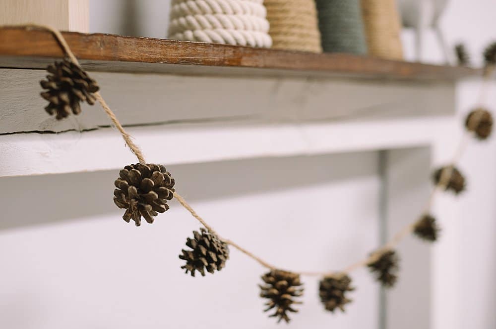 How to make a pinecone garland.