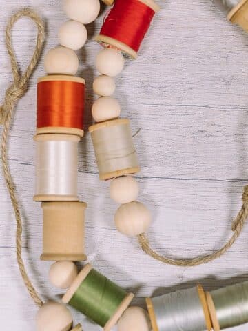How to Make a DIY Thread Spool and Wood Bead Garland