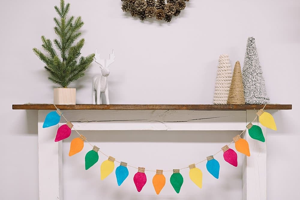 A DIY felt lightbulb garland.