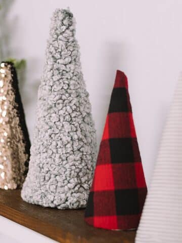 How to Make DIY Christmas Trees with Paper Cones and Fabric