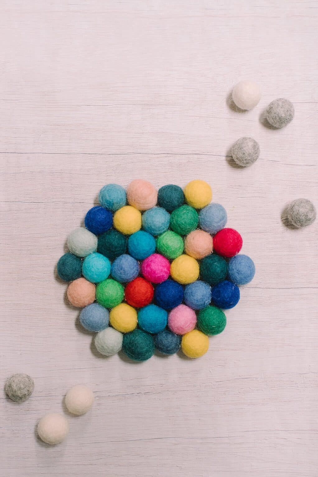 How to Make a Felt Ball Coaster DIY Felt Ball Trivet